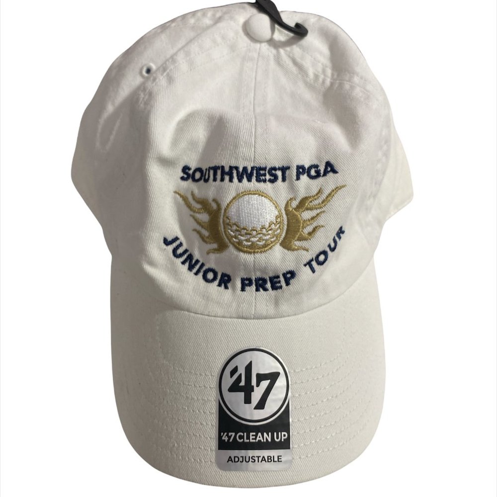 47 Clean Up Southwest PGA Junior Prep Tour Hat Cap White Adjustable